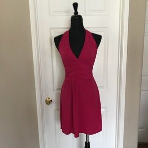 Magenta halter top dress.